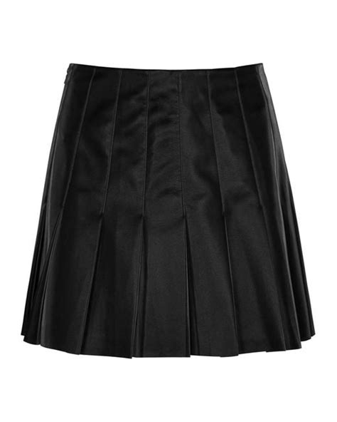 Alice Olivia Alice Olivia Carter Pleated Vegan Leather Mini Skirt