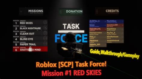 Roblox SCP Task Force Walkthrough Gameplay Mission 1 Red Skies