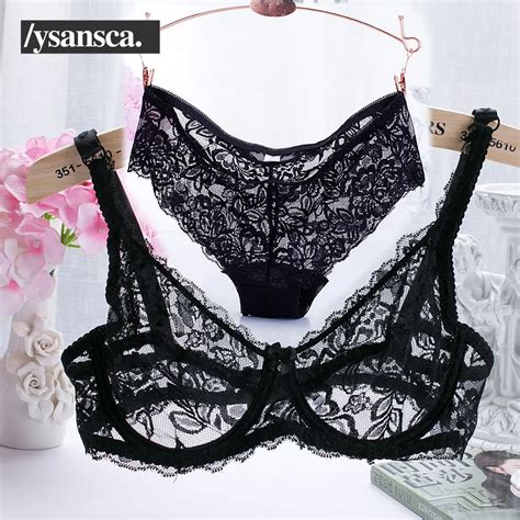 Famous Brand Sexy High Quality Women Print Bra Set Silk Lace Flower