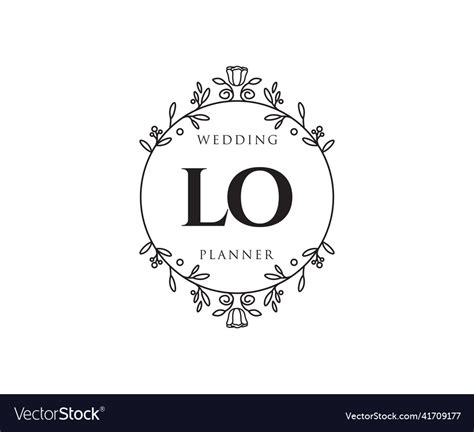 Lo Initials Letter Wedding Monogram Logos Vector Image