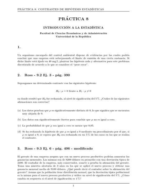 Practica 8 Contrastes Pdf Prueba De Hipótesis Estadísticas