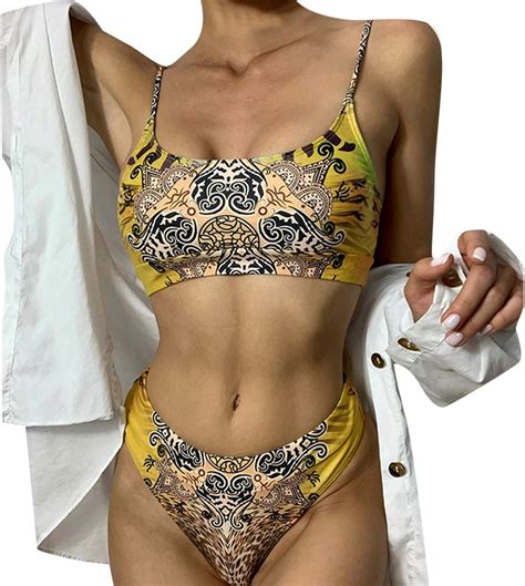 Hingpy Bikinis Sets FüR Damen Hohe Taille Sexy Badebekleidung Enge Geteilte Badeanzug Bikini