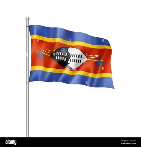 Swaziland Flag Isolated On White Stock Photo Alamy