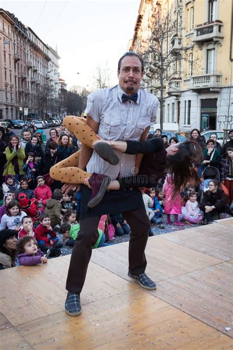 Performers Taking Part In Milan Clown Festival Editorial Photography