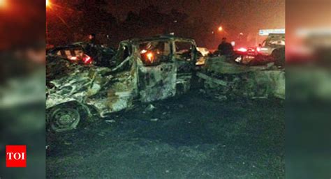 Speeding Car Crashes Into Another In Delhi Three Charred As Both