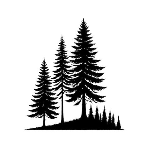 Premium Vector Pine Tree Silhouette Vector Illustration