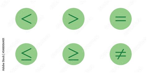 less than greater than and equal symbol in mathematics. inequality ...