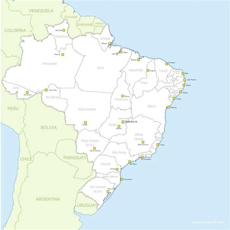 Map of Brazil states - Map Brazil states (South America - Americas)