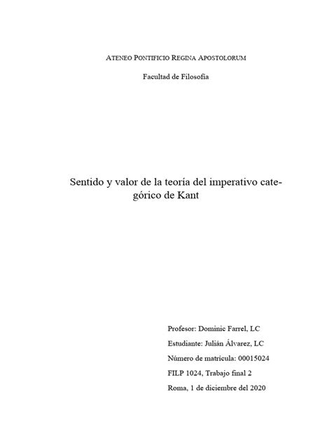 imperativo categorico de kant  immanuel kant moralidad