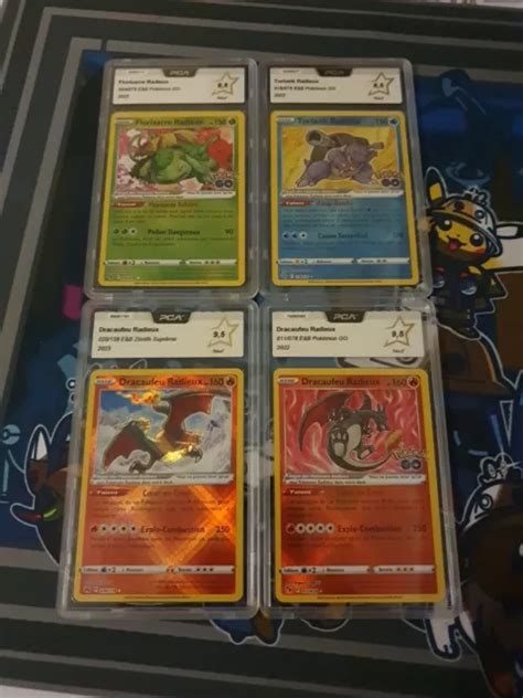 LOT DE 4 Cartes Pokémon Radieux Dracaufeu Tortank Florizarre PCA 9 5