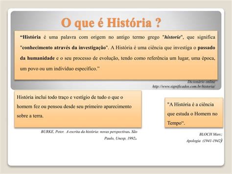 O Que é Historia Ppt