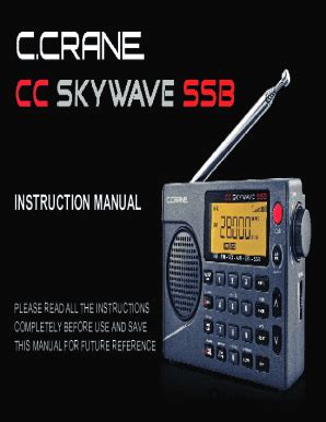 Fillable Online C. Crane CC Skywave SSB Instruction Manual - Radio Fax ...