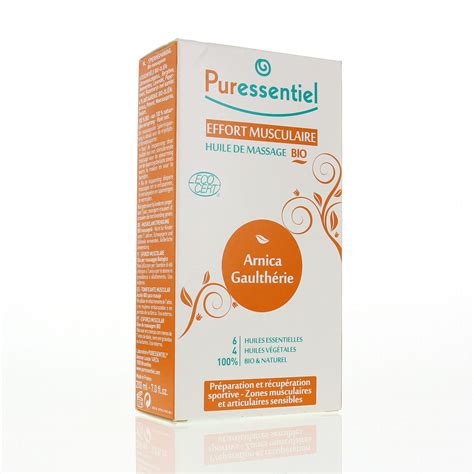 PURESSENTIEL Huile de massage effort musculaire bio Gaulthérie Arnica