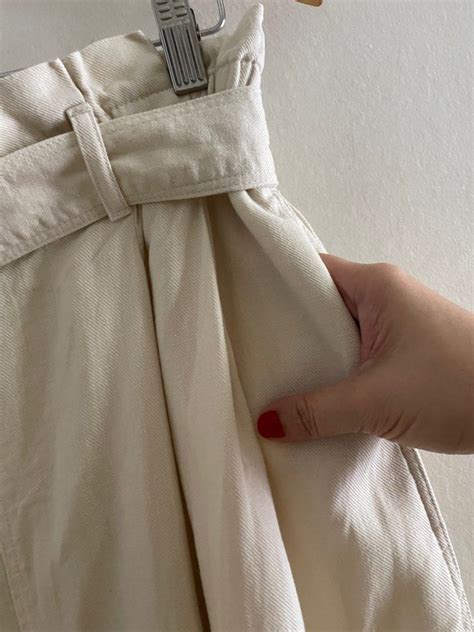 Uniqlo Nude Linen Belted Maxi Skirt On Carousell