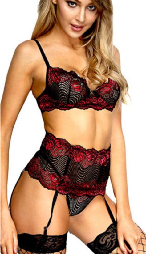 Corset Garter Belt Lingerie Lingerie With Garter Belt Red Etsy