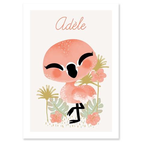 Affiche B B Personnaliser Flamant Rose Kanzilue La Boutique