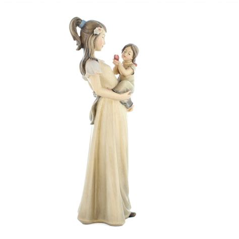 Loving Mother Statue in Wood 20cm - Spiritual and Elegant Sculpture