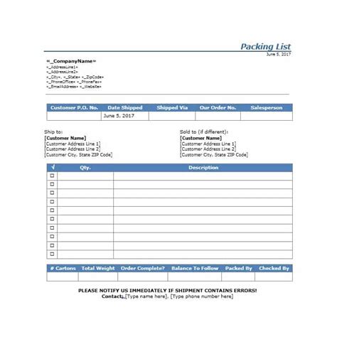 Packing Slip 10 Examples Format Xls Doc Pdf