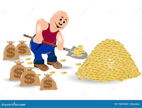 Money Shovel Man Stock Vector Illustration Of Assistance 17837650