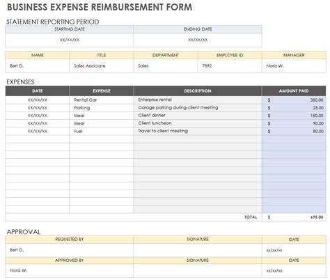 Free Expense Report Templates Smartsheet