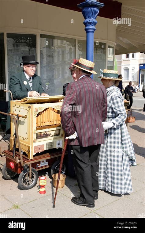 An Organ Grinder At The Victorian Extravaganza In Llandudno North