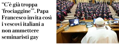 The Pope Just Said That They Should Not Allow Gay Priests Into Seminaries Because There Is