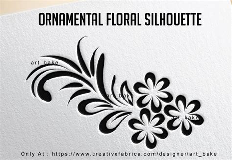 Decorative Swirl Floral Silhouette Graphic by Art_Bake · Creative Fabrica