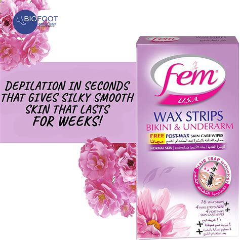 Buy FEM U S A Wax Strips Bikini Underarm Normal Skin Strips