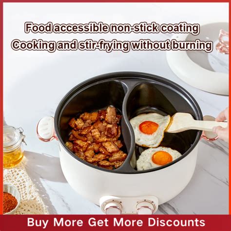 Jiketai Multi Function Electric Hot Pot With Divider Steamboat Electric Wok Non Stick All In One