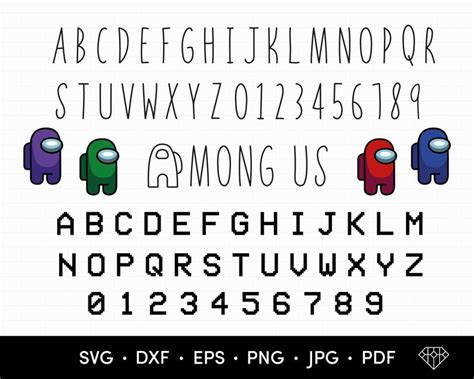 Amoung Us Svg Among Us Font Among Us Layered Svg Among Etsy In 2021