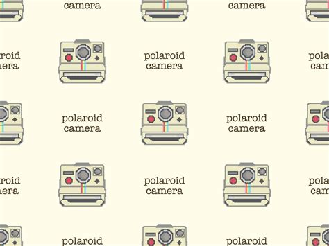 Polaroid Camera Cartoon Character Seamless Pattern On Yellow Background