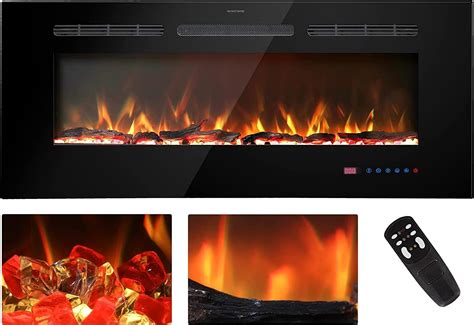 Amazon Kentsky Inches Electric Fireplace Inserts Recessed And