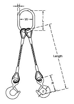 Wire Rope Slings Multi Leg Bridle Wire Rope Sling 2 Legged Wire