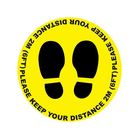 Buy 4 X Please Keep Your Distance Circle Social Distancing Landscape Floor Safety Sign Self