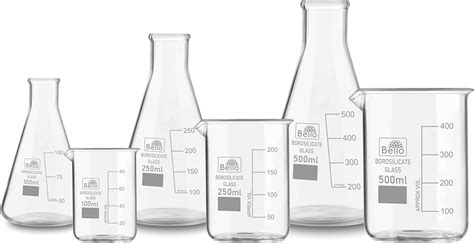 Bello Borosilicate 3 3 Glass Combo Of Beaker And Conical Flask 500 Ml