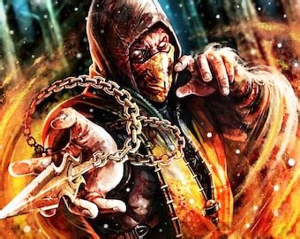 Scorpion Poster Mortal Kombat Etsy