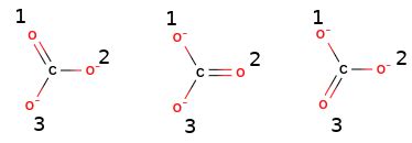 Consider all equivalent resonance structures for the carbonate anion ...