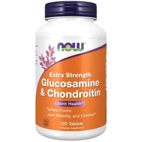 NOW Glucosamine Chondroitin Extra Strength Tablets 120 Ct Smiths