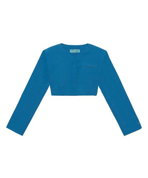 Musinsa Instantfunk Corduroy Cropped Jacket Blue