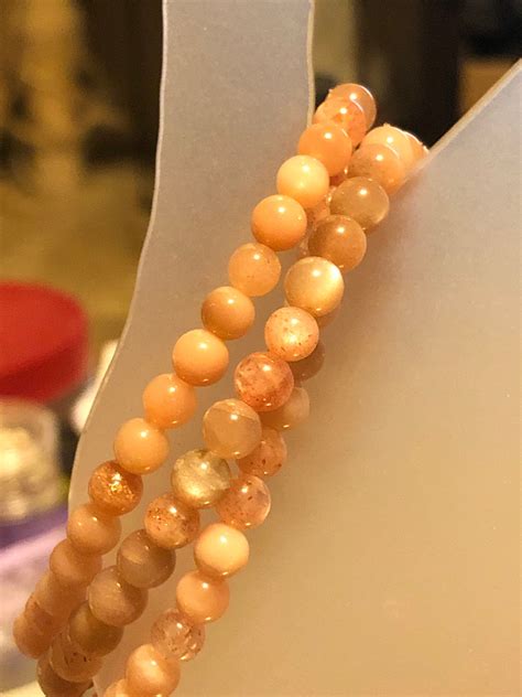 5mm Adularescence Orange Moonstone Stretch Bracelet Gemstone - Etsy