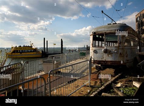 A ferry docks in Red Hook, Brooklyn Stock Photo - Alamy