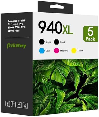 Amazon PikBey 940XL High Yield Ink Cartridges Combo Pack 5 Pack