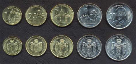 Serbia Complete Full Coin Set 1251020 Dinara 2011 Unc Uncirculated