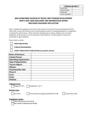 Fillable Online New Hampshire Division Of Travel And Tourism