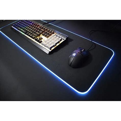 Mouse Pad Gamer Grande Borda De Led RGB 7 Cores 30cm X 80cm