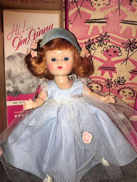 Vintage Vogue Ginny Doll Formals Series Blue Dress Box Painted Lash Walker 1950s Vogue