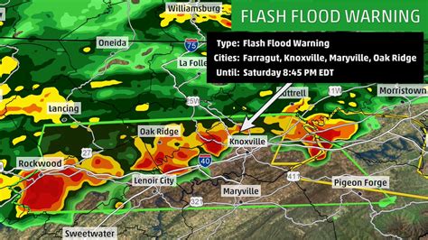 5:55 p.m. - Flooding is expected in and around Knoxville, Pigeon Forge ...