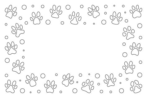 Horizontal Frame Made Of Pet Paw Prints Outline Symbols 12777763 Vector