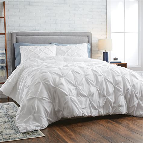 Better Homes Gardens White Pintuck Piece Comforter Set Full Queen