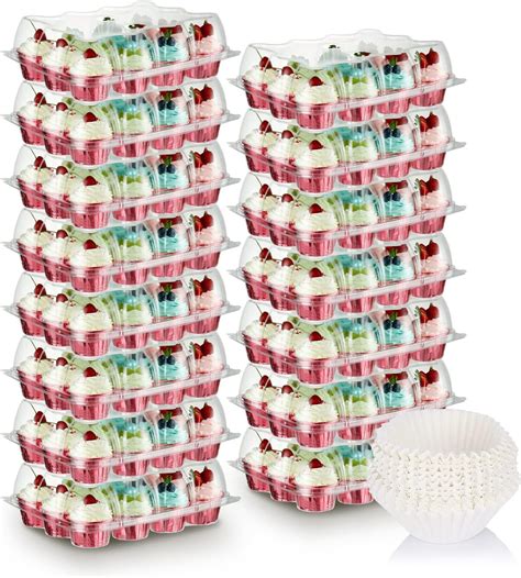 Amazon Katgely Cupcake Containers Count Pack Of Clear